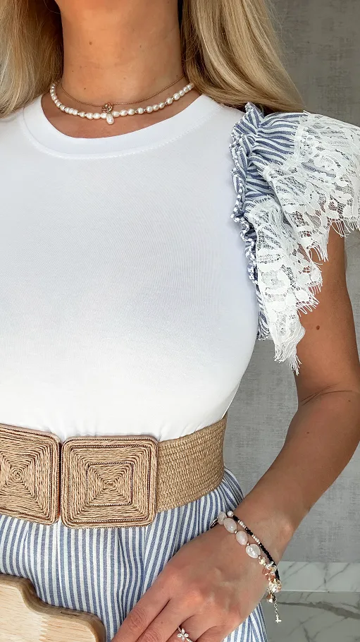 Luźna MAXI sukienka w paski ONE SIZE bawełniana - P491