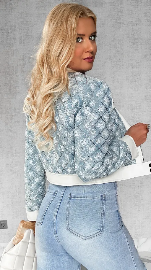 Ekskluzywna jeansowa katana łączona z eko skórą - P571