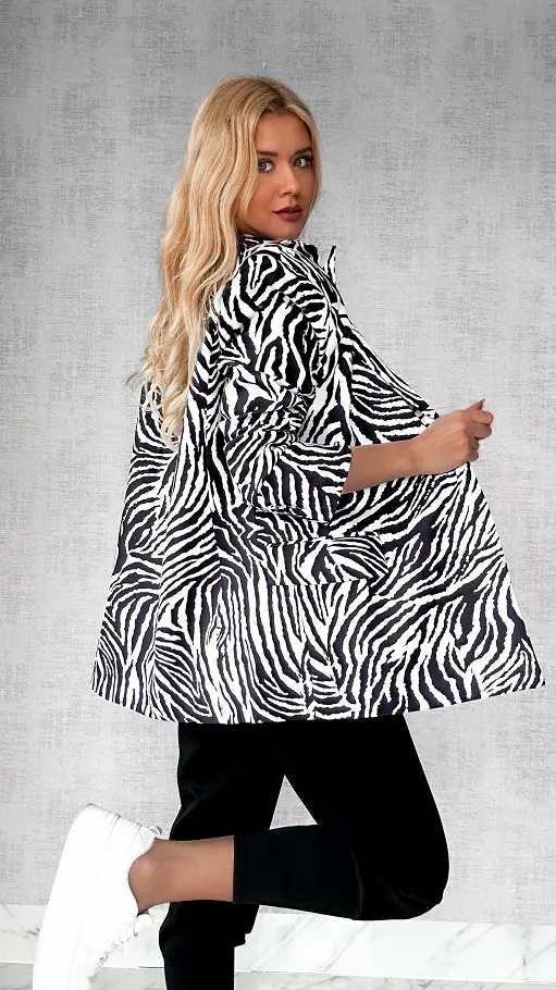 Niespotykana marynarka OVERSIZE w zebrę - P403