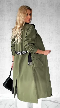Wiosenny płaszcz kurtka PARKA w kolorze khaki - P584