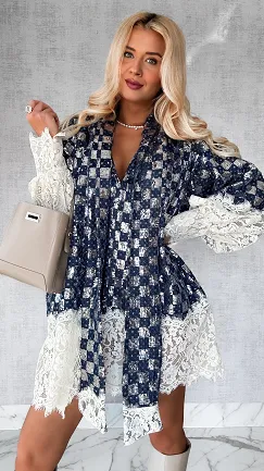 Ekskluzywna jeansowa sukienka z cekinami duży luźny OVERSIZE - P167