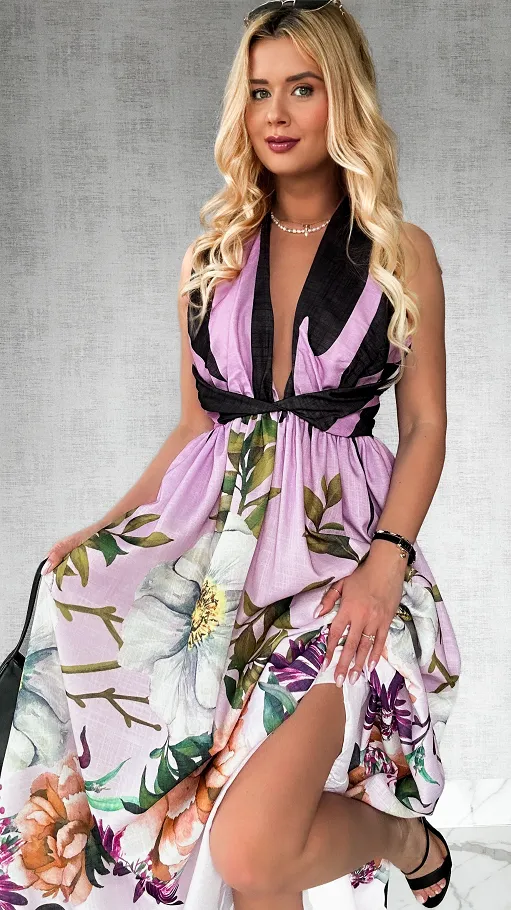 Idealna MAXI sukienka na wesele z bawełny - P546