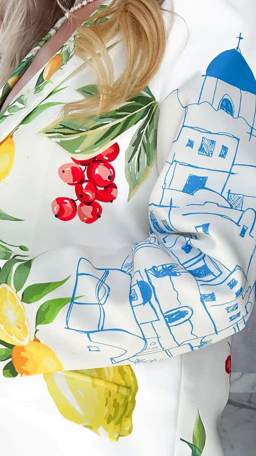 Świetna biała marynarka SANTORINI oversize - P554