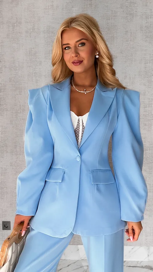 Modowa marynarka OVERSIZE w kolorze BLUE - P636