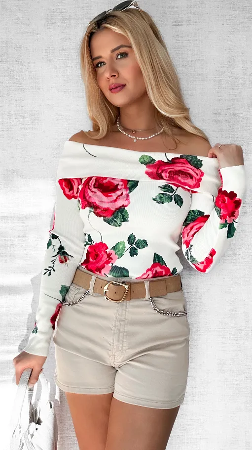 Wiosenna bluzka sweterkowa w stylu hiszpanki ONE SIZE - P469