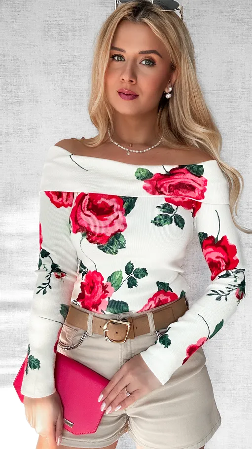 Wiosenna bluzka sweterkowa w stylu hiszpanki ONE SIZE - P469