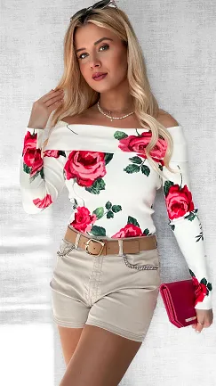 Wiosenna bluzka sweterkowa w stylu hiszpanki ONE SIZE - P469