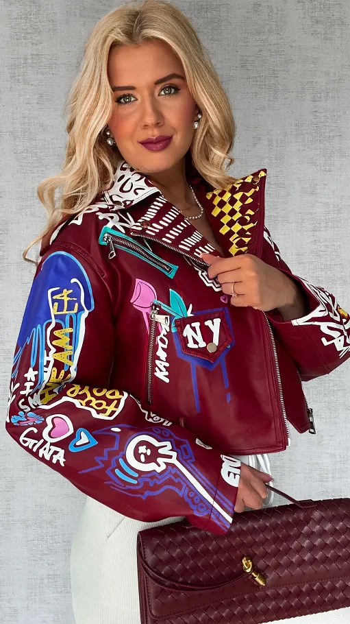 Bordowa kurtka RAMONESKA one size - P648