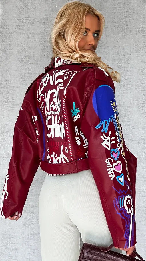 Bordowa kurtka RAMONESKA one size - P648