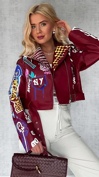 Bordowa kurtka RAMONESKA one size - P648